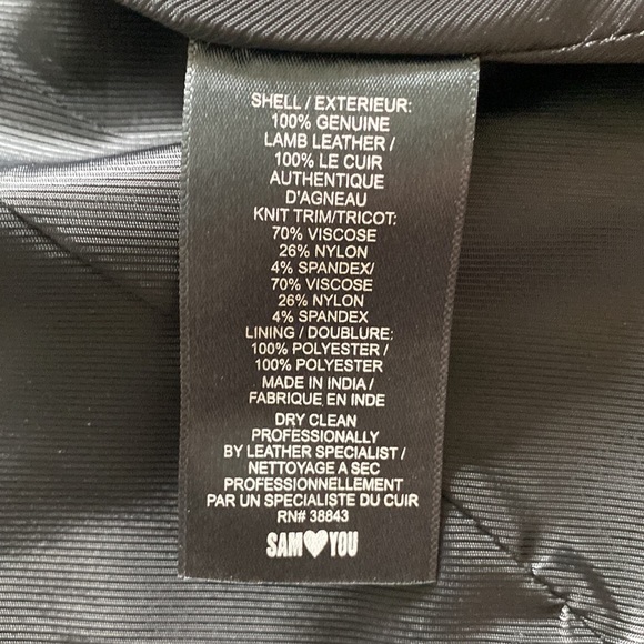 NEW Sam Edelman Single Breasted Genuine Leather Black Moto Jacket Size Medium - Picture 8 of 9